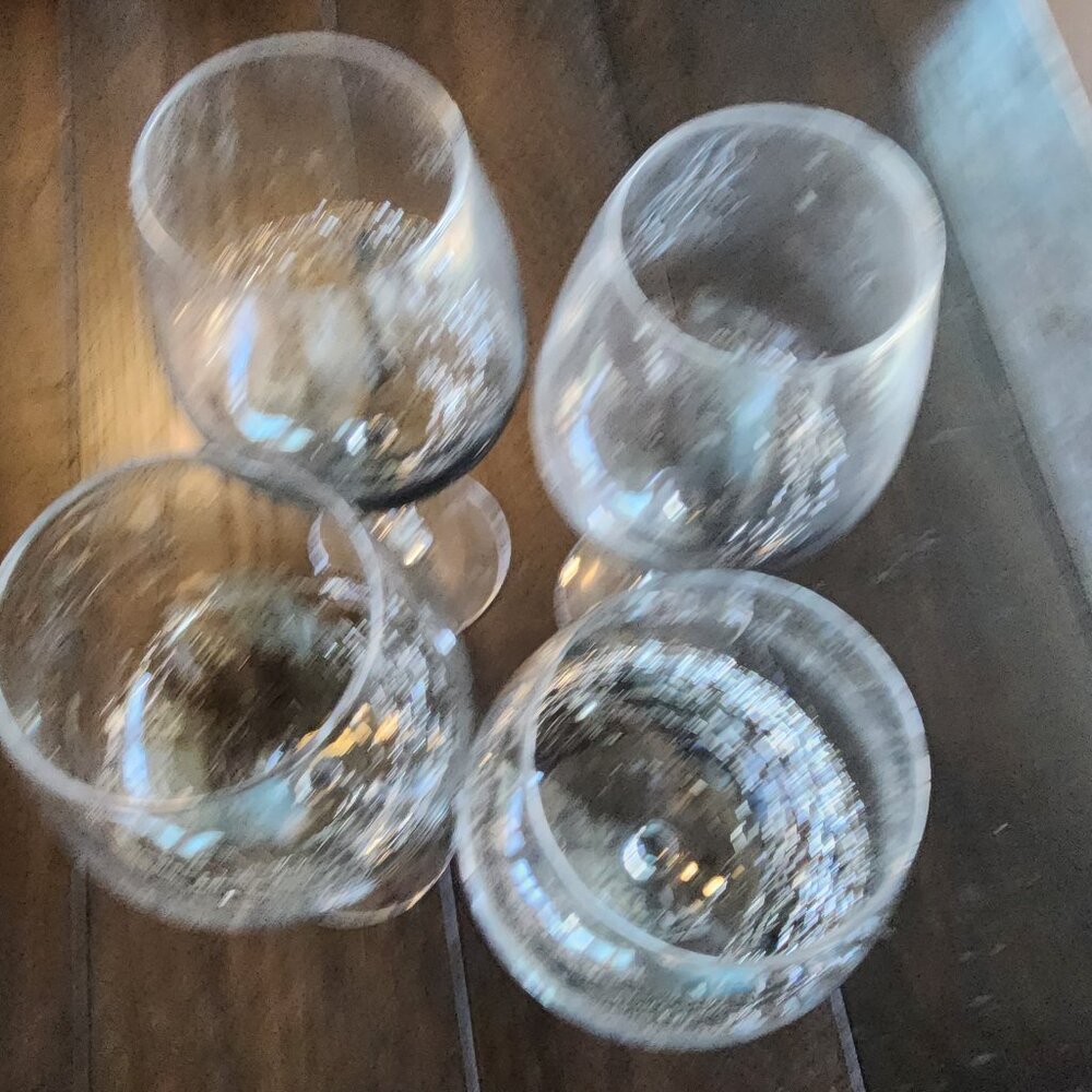 Pier 1 Crackle Wine Glasses - Smoked Black(Set of 4)